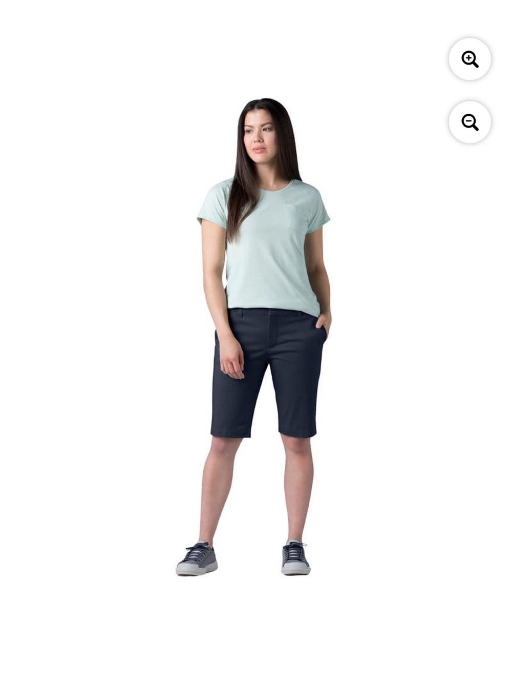 Dickies Women's Perfect Shape Straight Fit Bermuda Shorts 11", Rinsed Navy
